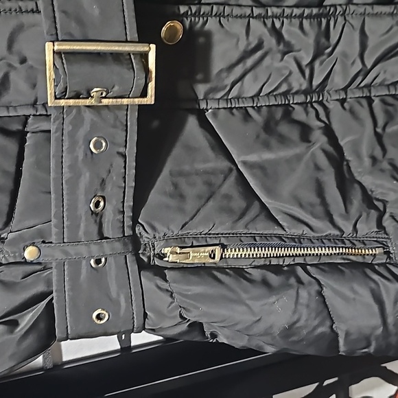 Cole Haan Hooded Puffer Coat Black Size XS - Picture 7 of 9